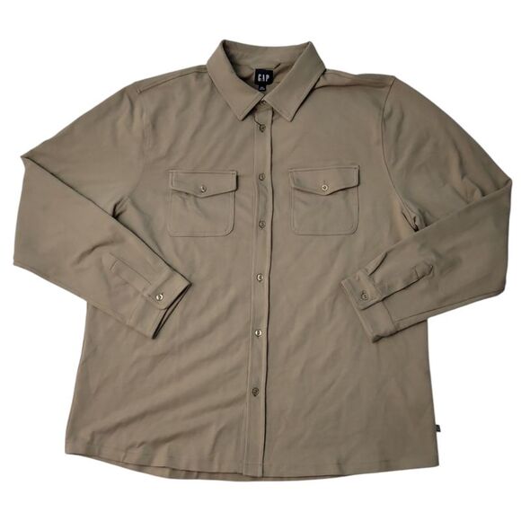 Gap Men's Long Sleeve Comfortable Soft Knit Button Down - Brown - Picture 1 of 3
